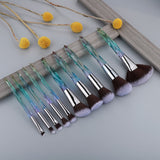FLD 10Pcs Crystal Makeup Brushes Set
