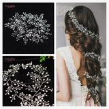 YouLaPan HP120 Crystal Wedding Headband Hair Accessories Bridal Hair Piece for Wedding Headbands Women Tiara Pearls Hair Vine